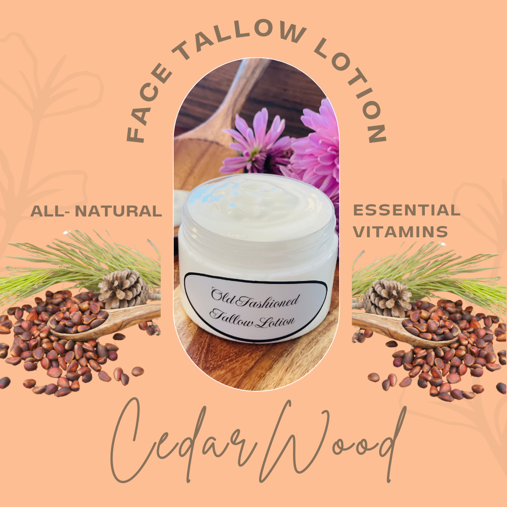 Face Tallow Lotion - Nature's Botox- CedarWood