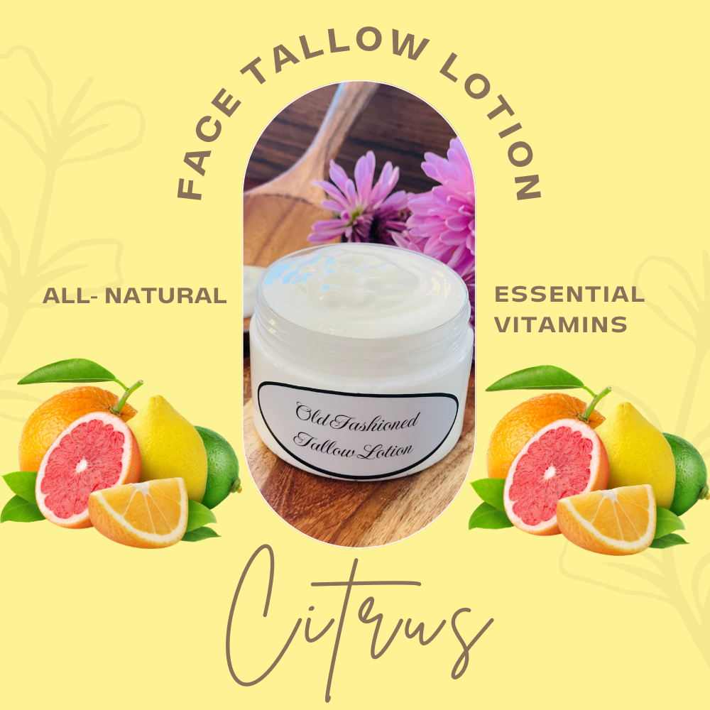 Face Tallow Lotion - Nature's Botox- Citrus