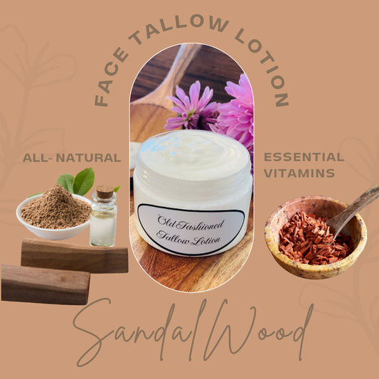 Face Tallow Lotion - Nature's Botox- SandalWood