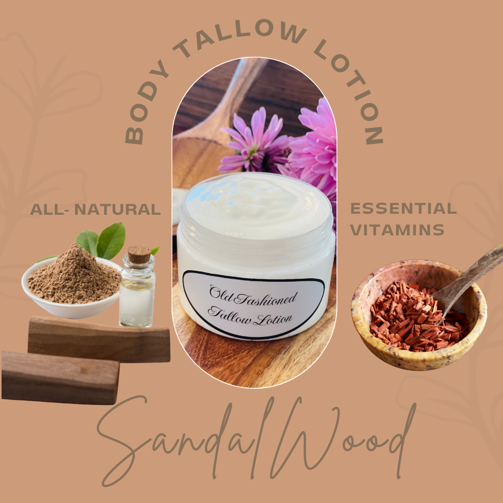 Nature's Nourishing Body Tallow Lotion- SandalWood